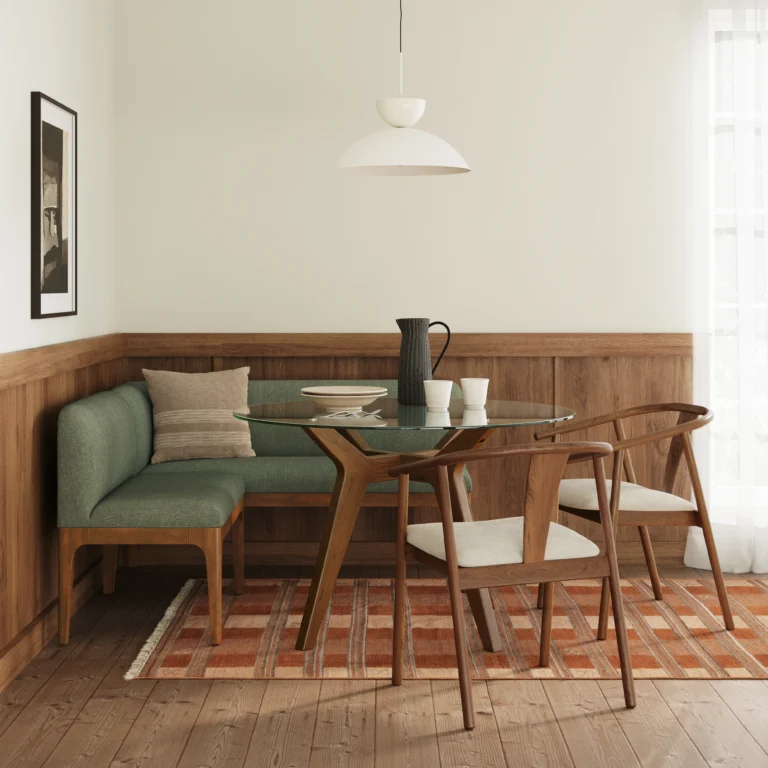 Armless Banquette - Smoked Oak and Welsh Green