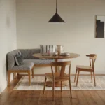 Armless Banquette - Smoked Oak and Hestia Gray