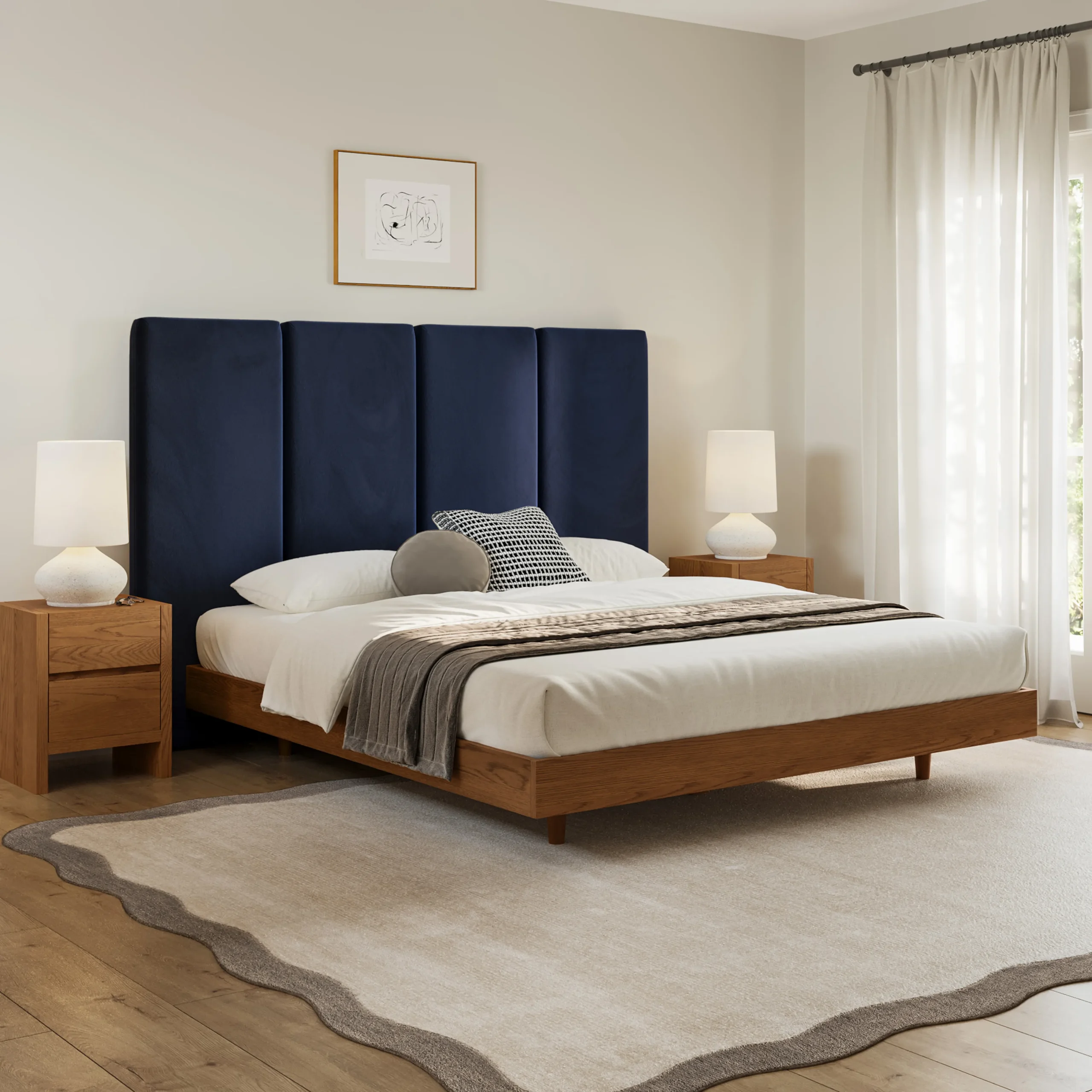 Noel King Tall Velvet Headboard - Hale Ink - Image 3