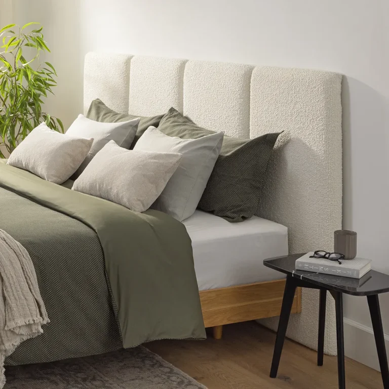 Noel King Headboard - Lunaria White Bouclé