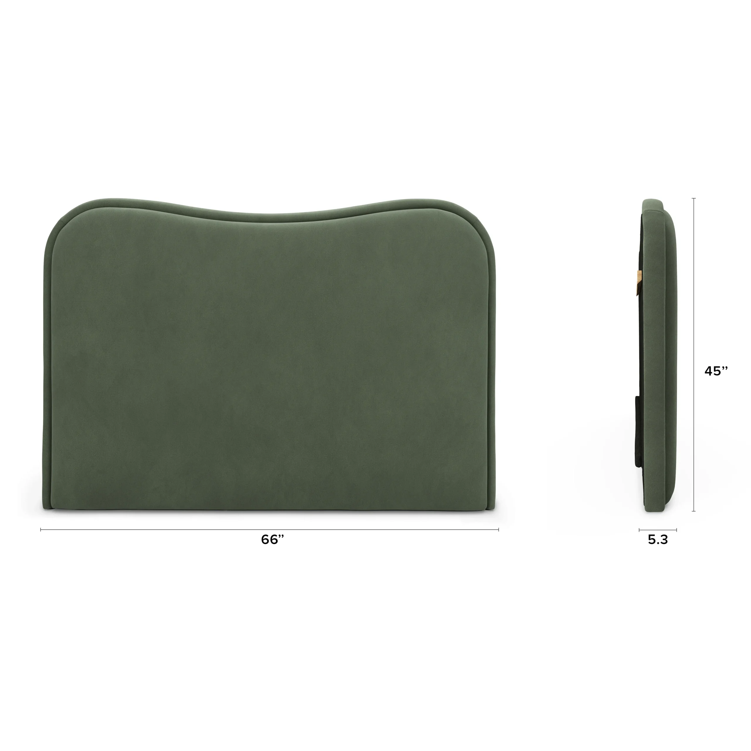 Makoa Queen Velvet Headboard - Plush Pacific Green - Image 3