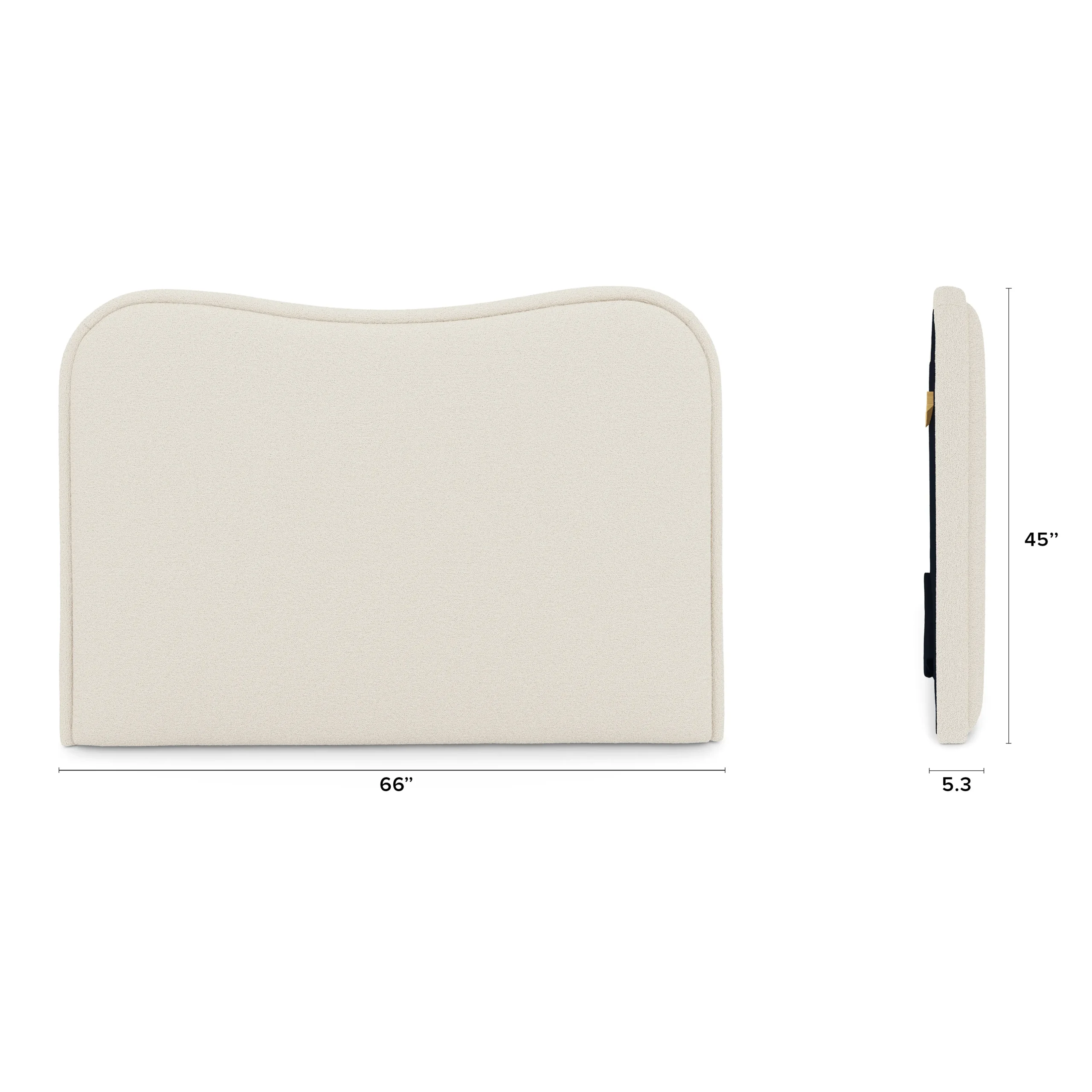 Makoa Queen Headboard - Ivory Wool Bouclé - Image 3