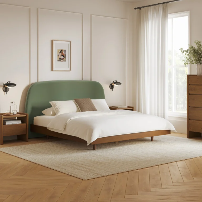 Kaleo King Velvet Headboard - Plush Pacific Sage