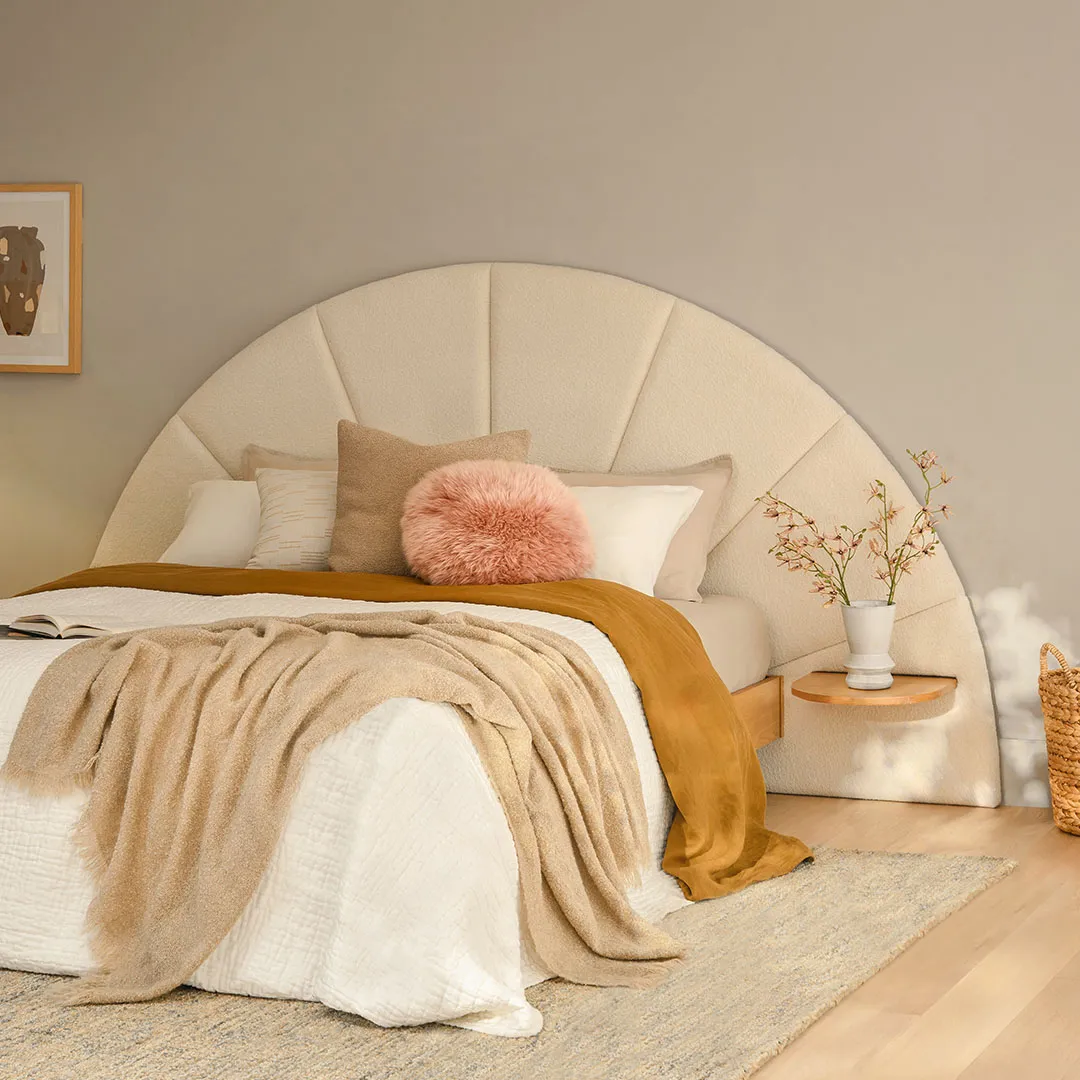 Almelo Queen Headboard - Ivory Wool Bouclé - Image 3