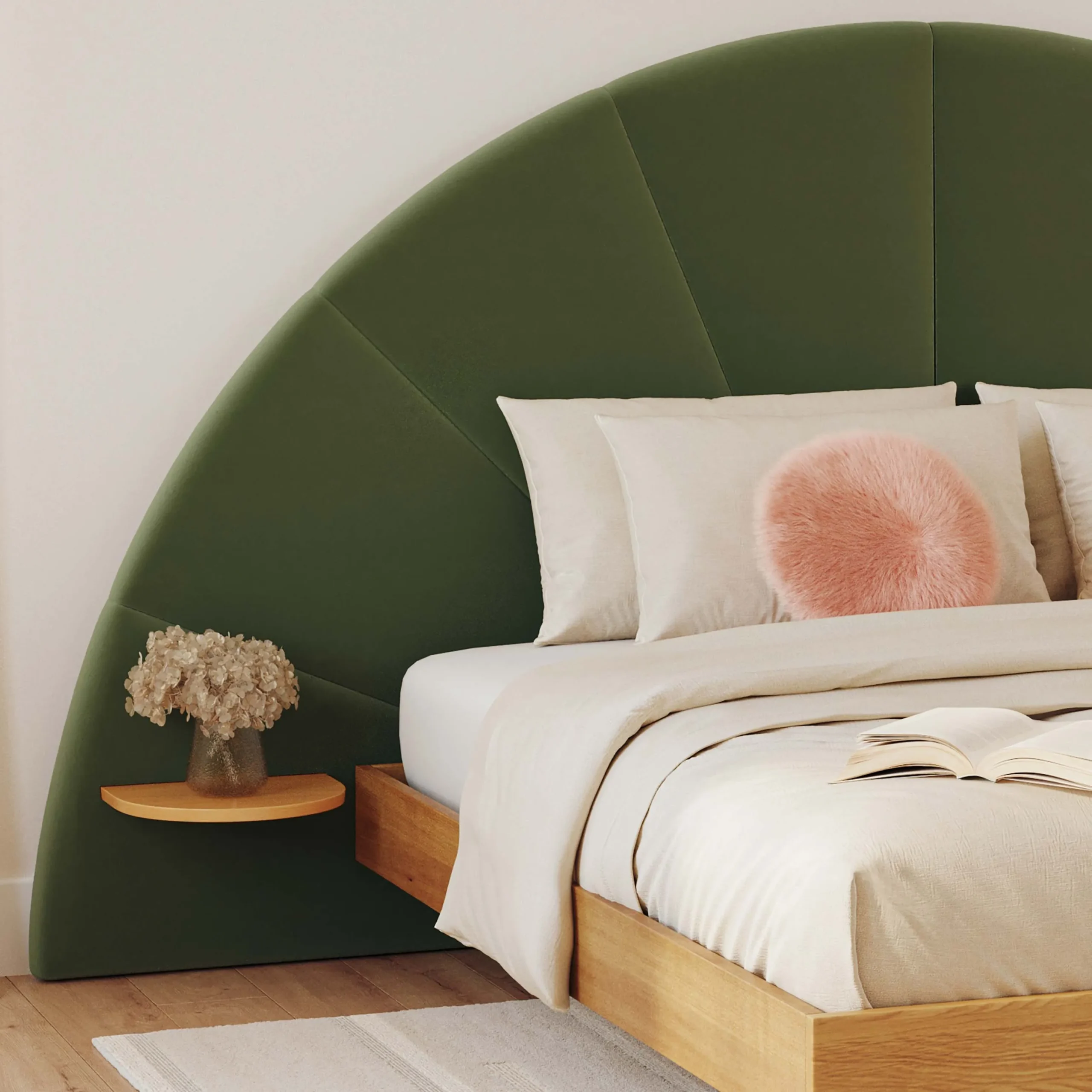 Almelo King Velvet Headboard - Hale Serrano Green - Image 2