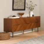 Nera 6-Drawer Low Triple Dresser - Walnut