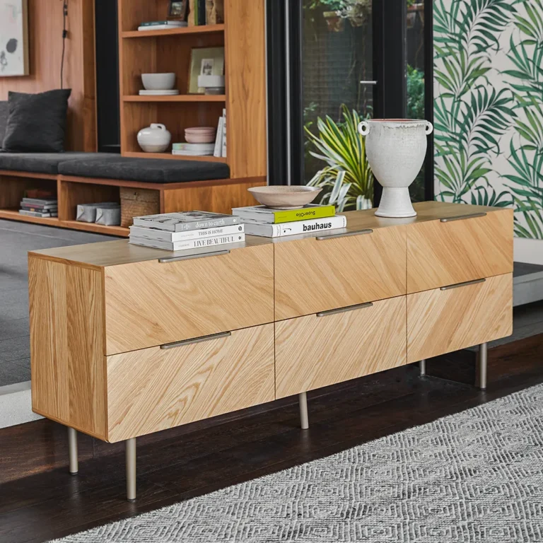 Nera 6-Drawer Low Triple Dresser - Oak