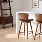 Sede Swivel Counter Stool - Walnut and Miller Gray