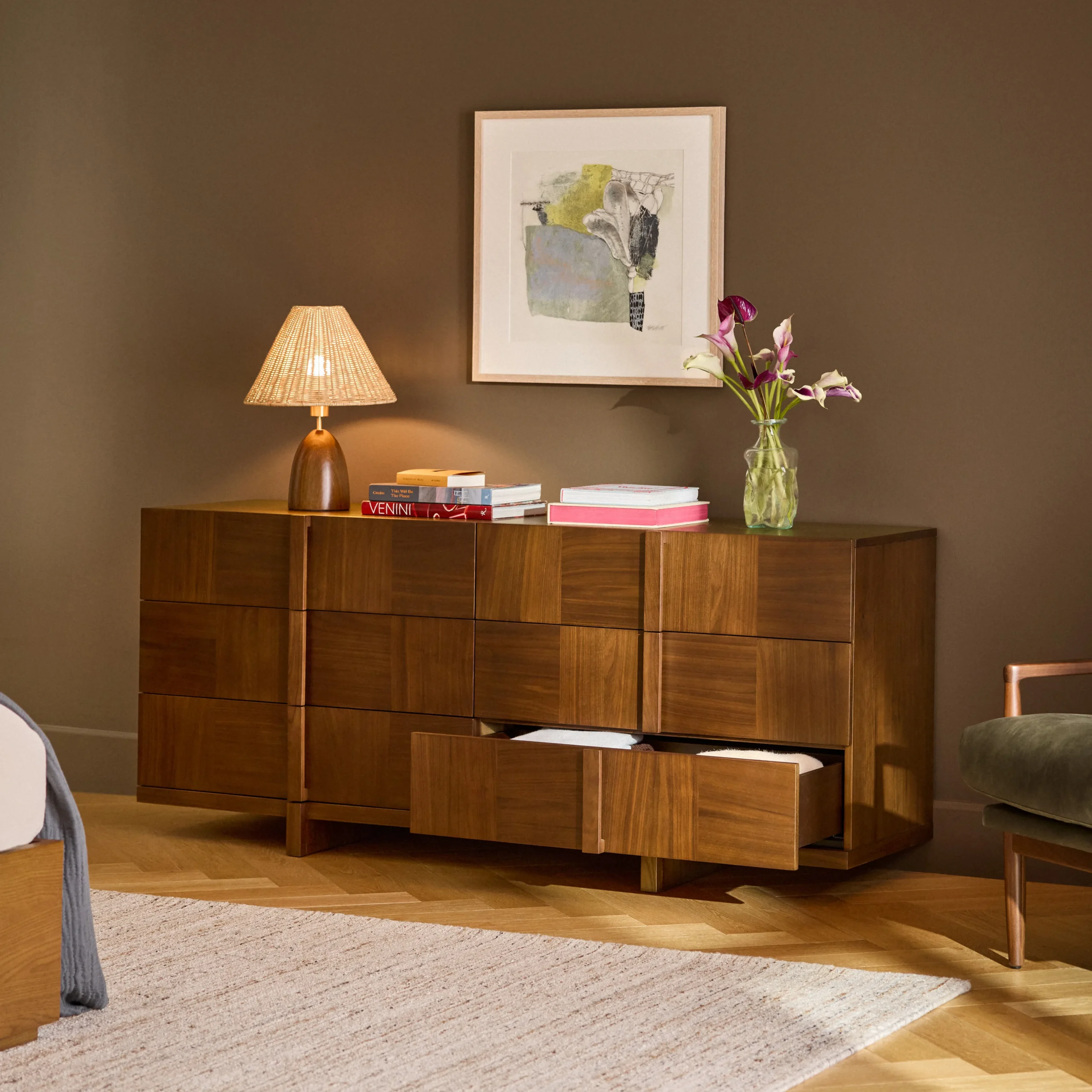 Ayra 6-Drawer Double Dresser - Walnut