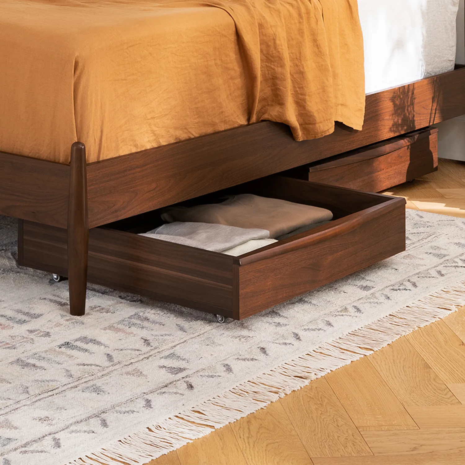 Lenia Underbed Storage Drawer Set - Walnut - Image 3