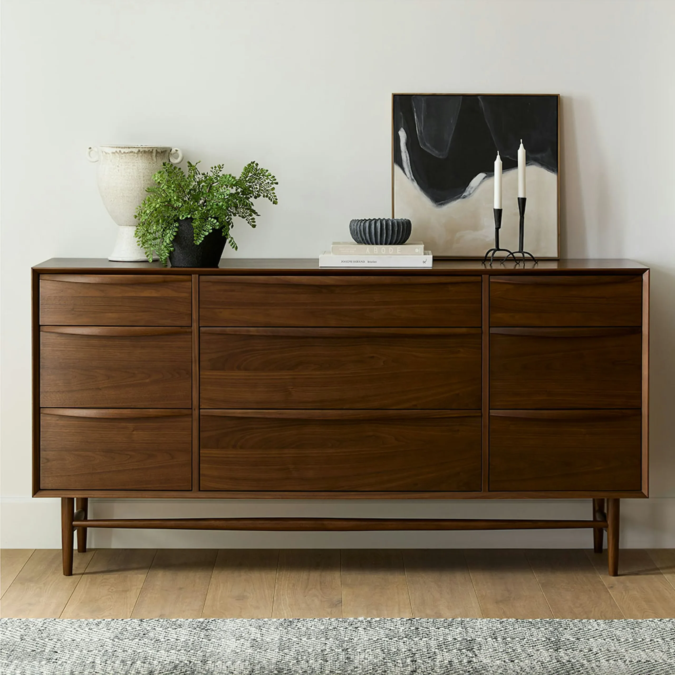 Lenia 9-Drawer Triple Dresser - Walnut - Image 2