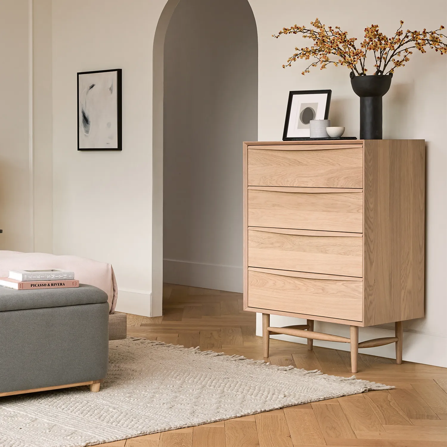 Lenia 4-Drawer Chest - White Oak