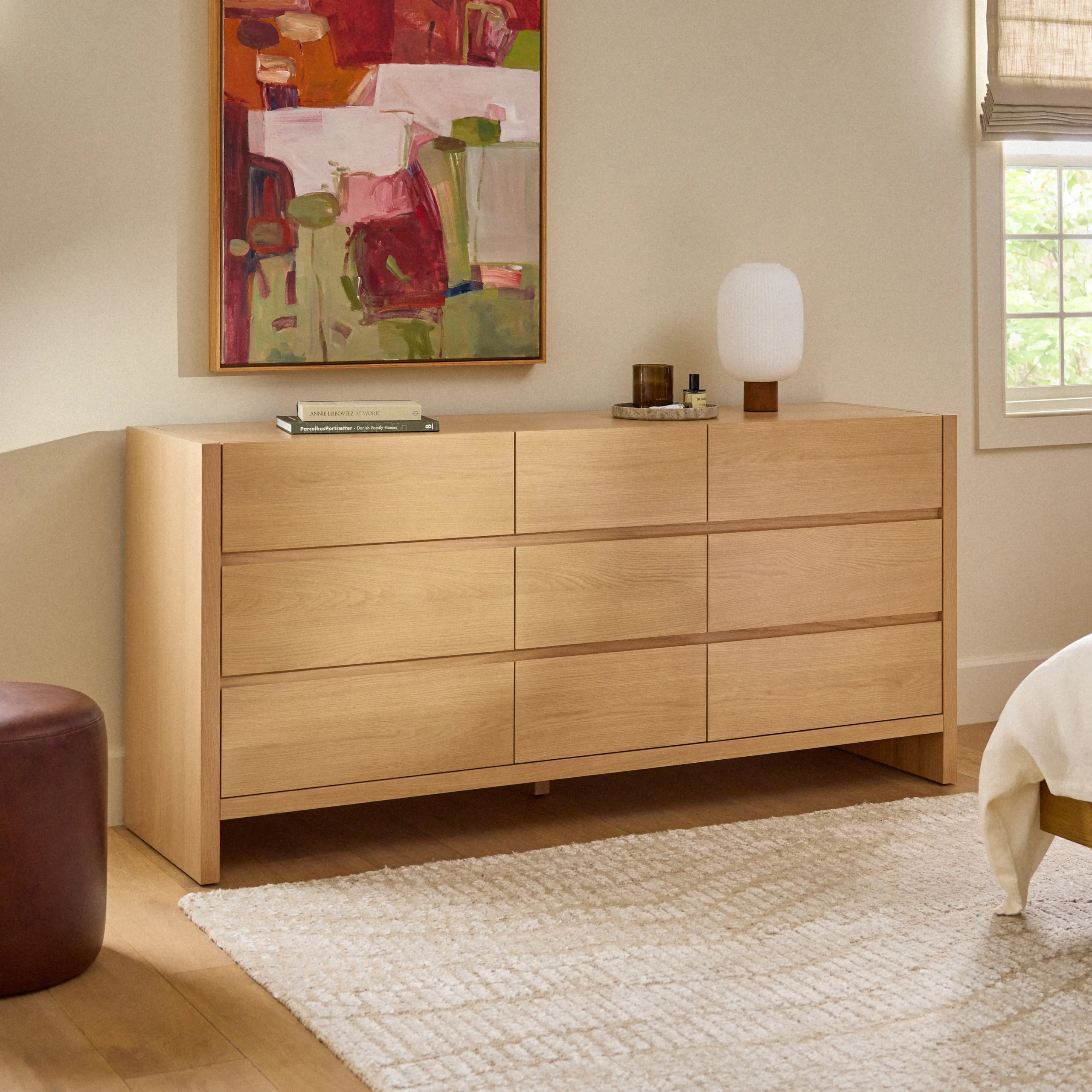 Leif 9-Drawer Triple Dresser - White Oak - Image 3