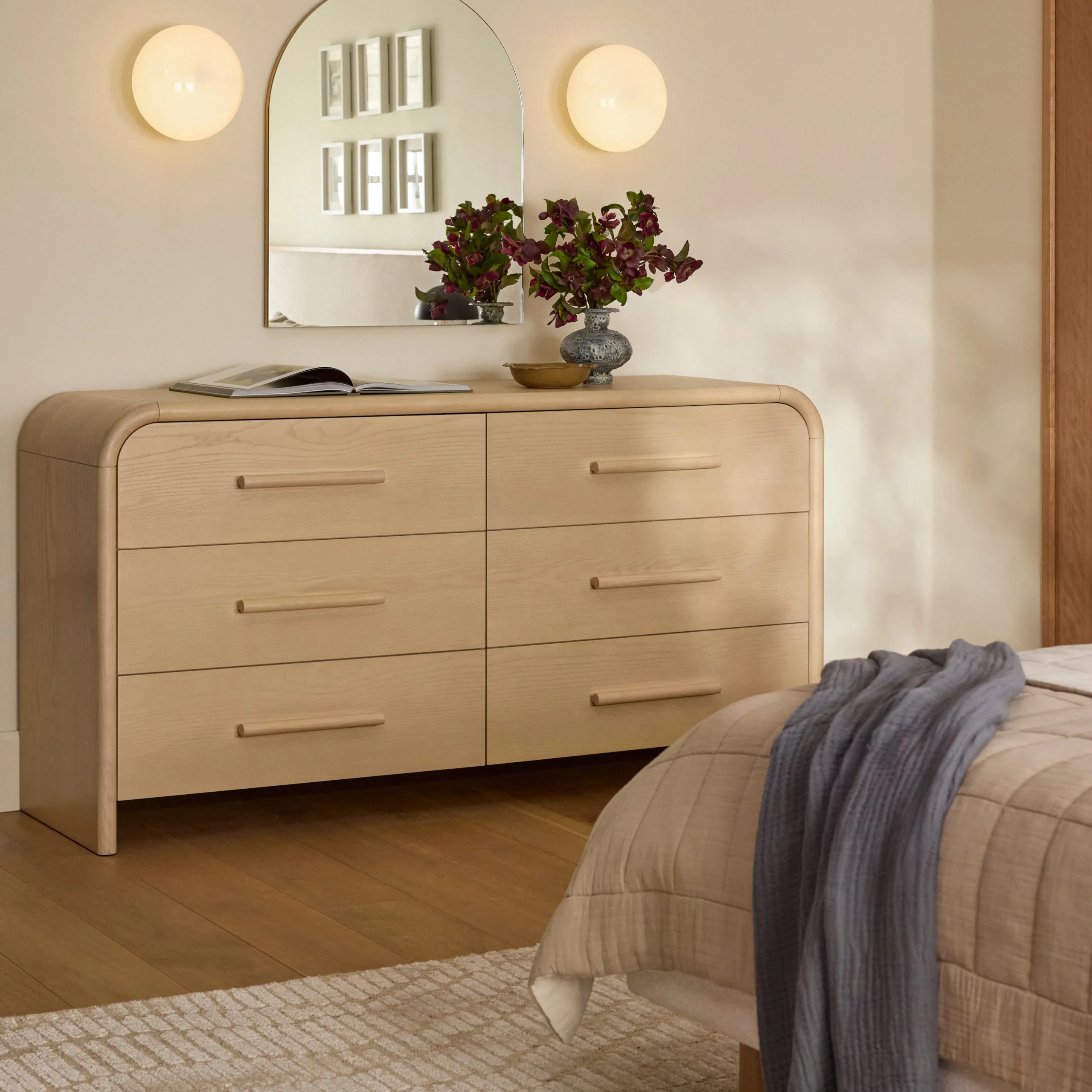 Faydra 6-Drawer Double Dresser - Natural Ash - Image 3