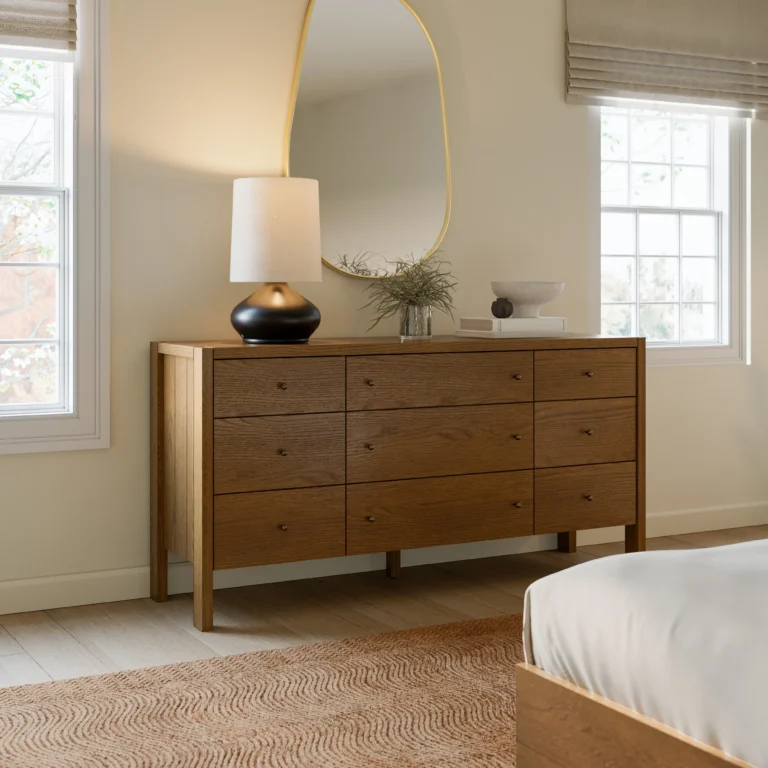 Cassie 9-Drawer Triple Dresser - Smoked Oak