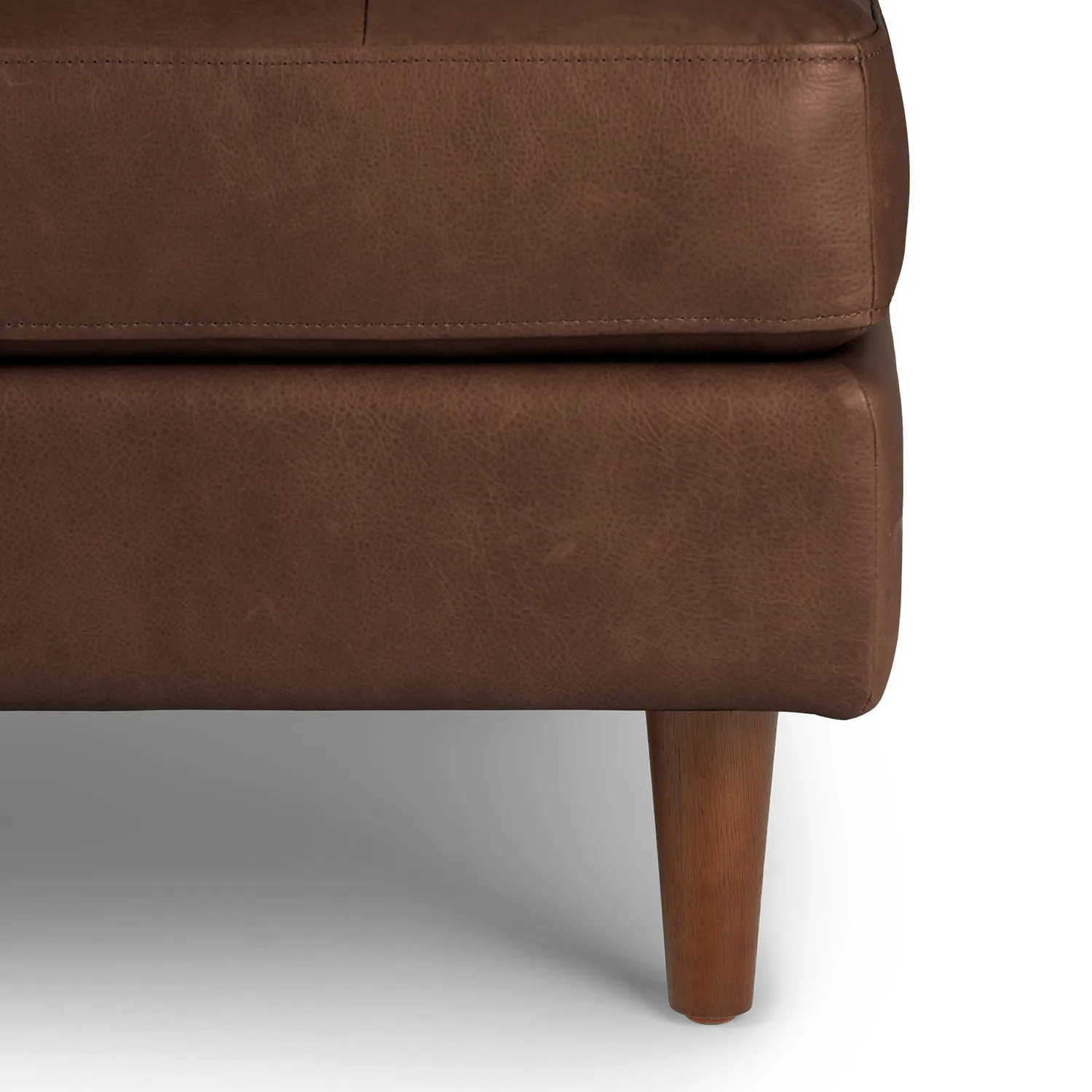 Sven 56_ Tufted Leather Bench - Charme Chocolat - Image 3