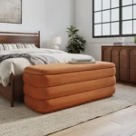 Rolph 55.5_ Velvet Storage Bench - Plush Pacific Rust