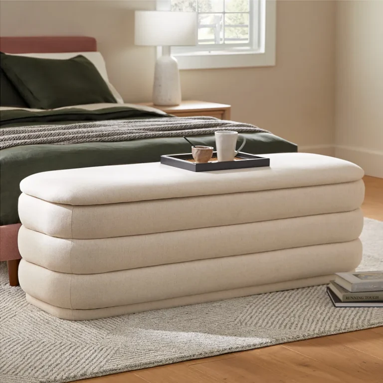Rolph 55.5_ Storage Bench - Sand Ivory