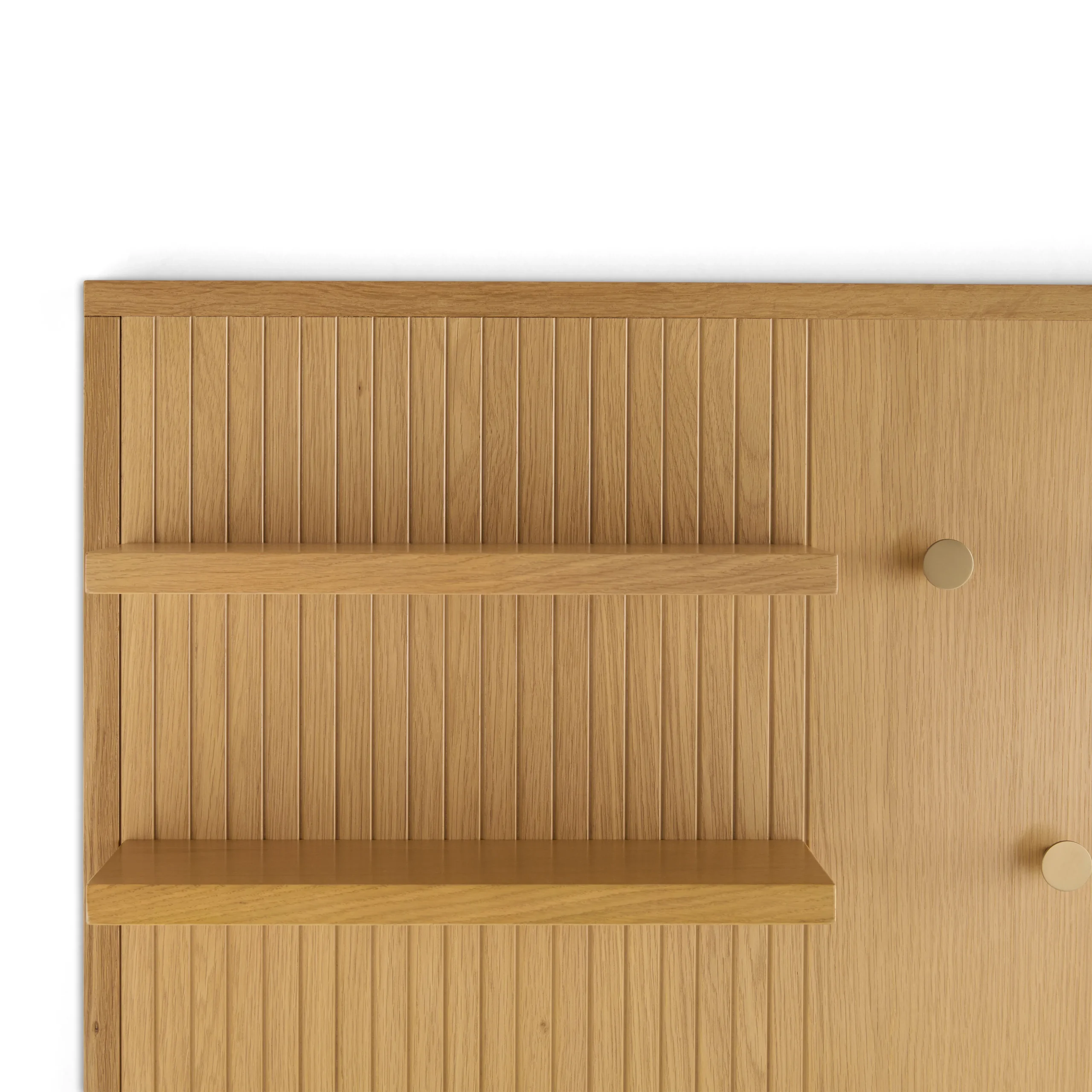 Kouva 47_ Bench and Wall Panel Storage Set - Natural Oak and Santolina Gray - Image 3