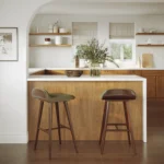 Sede Counter Stool - Walnut and Olio Green