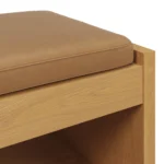Cassie 56_ Leather Bench - Natural Oak and Charme Tan