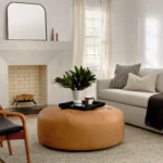 Timpani 41_ Leather Ottoman - Charme Tan