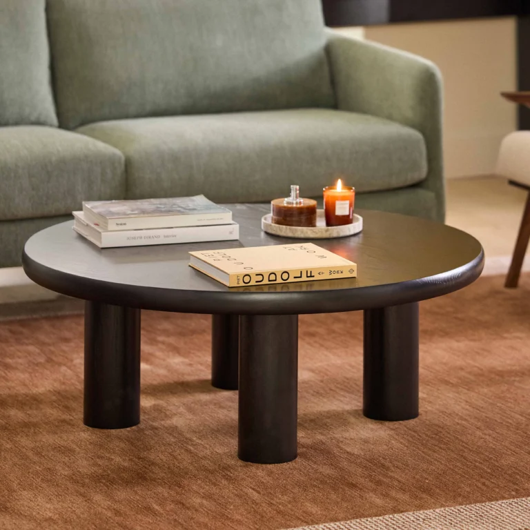 Adel 42_ Round Coffee Table - Black