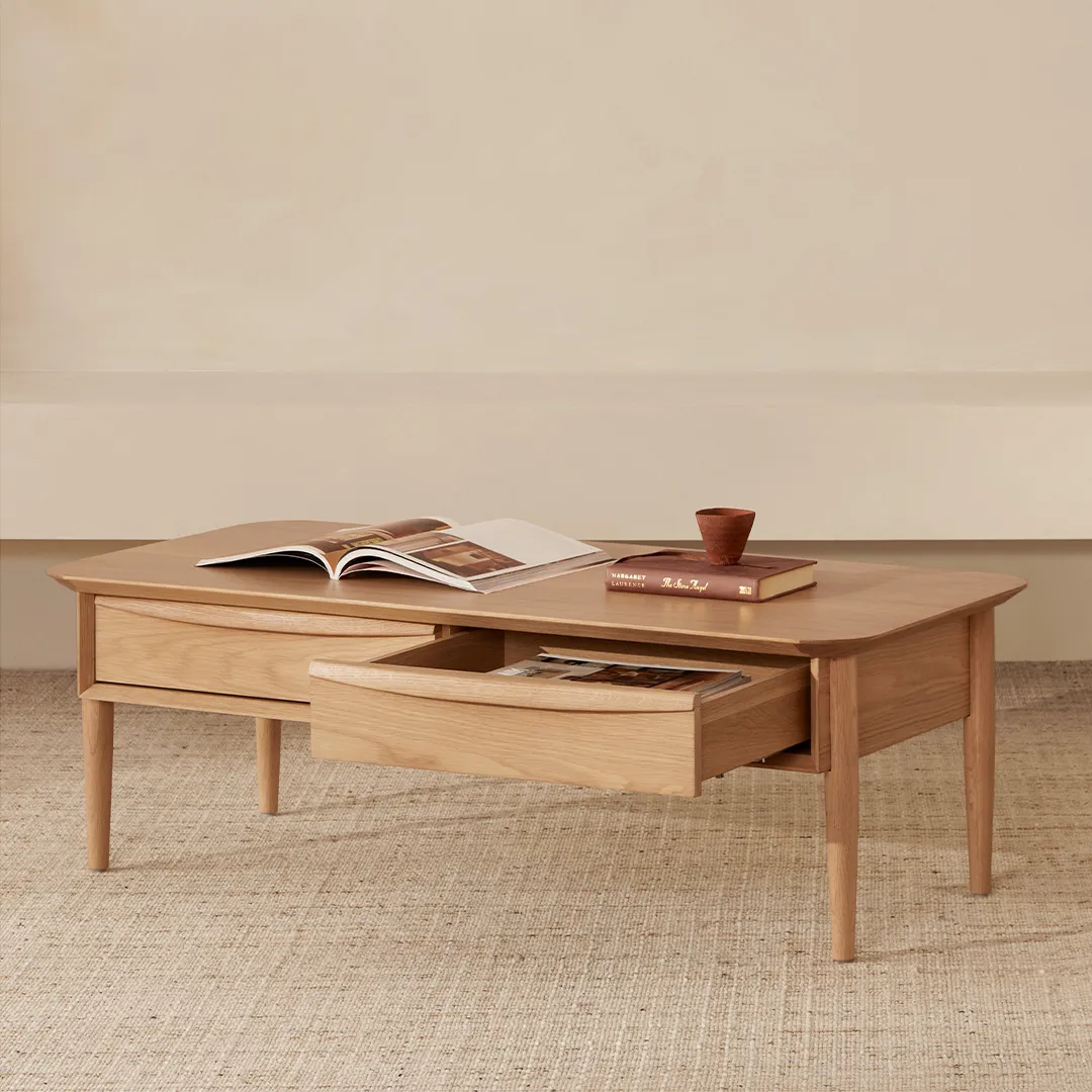 Lenia 46_ Storage Coffee Table - White Oak - Image 2