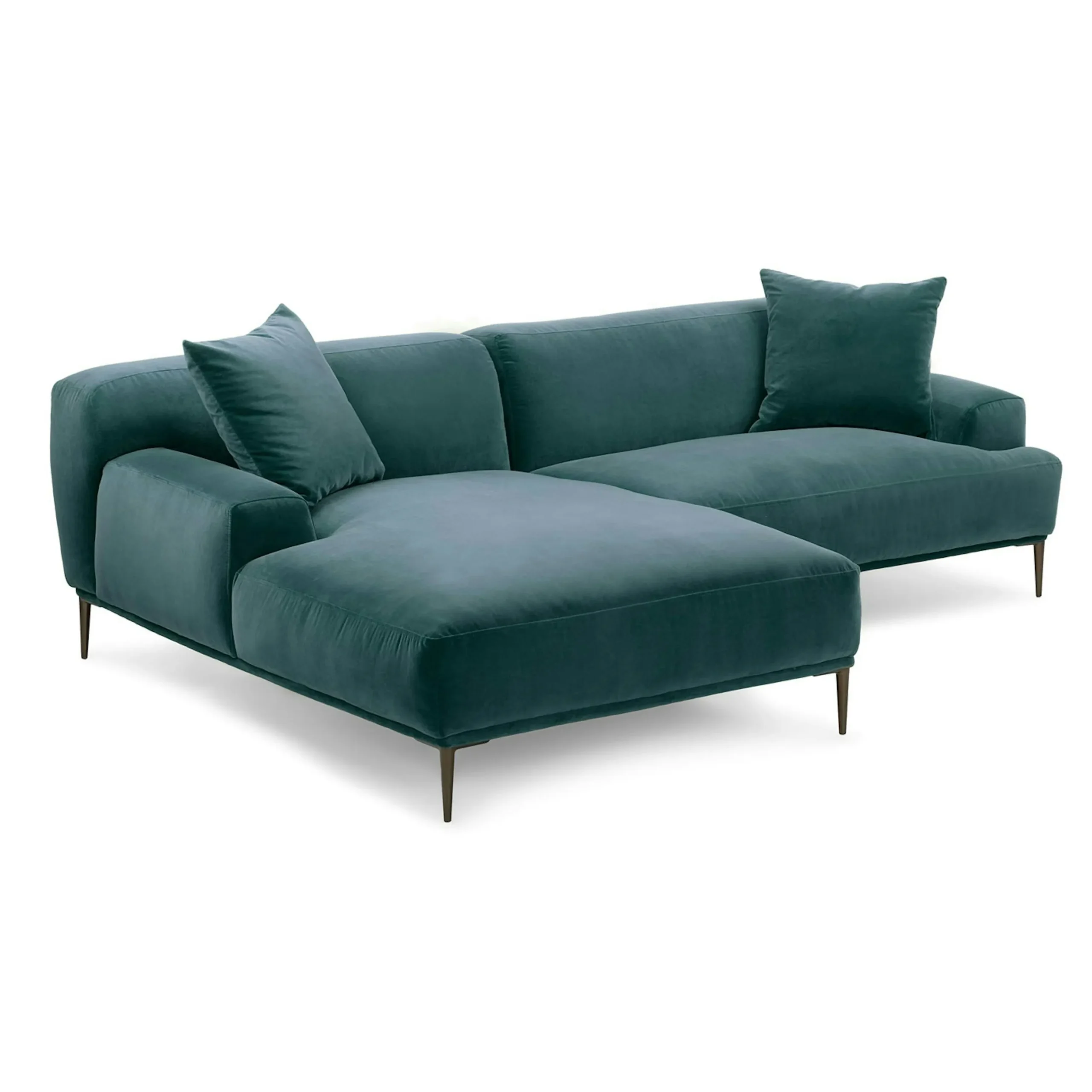 Abisko 94.5_ Velvet Left Sectional - Plush Pacific Blue - Image 2