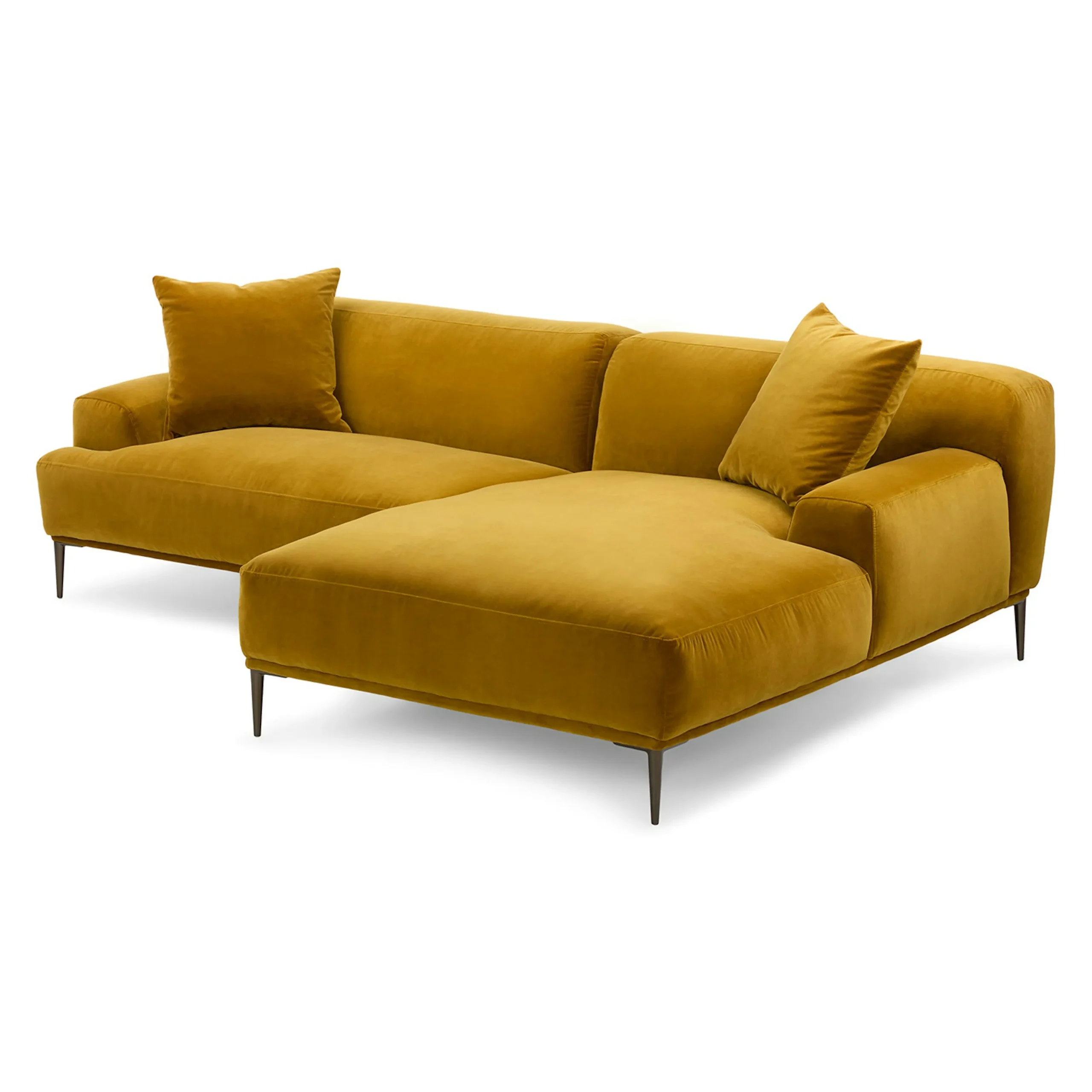 Abisko 94.5_ Velvet Right Sectional - Plush Yarrow Gold - Image 2