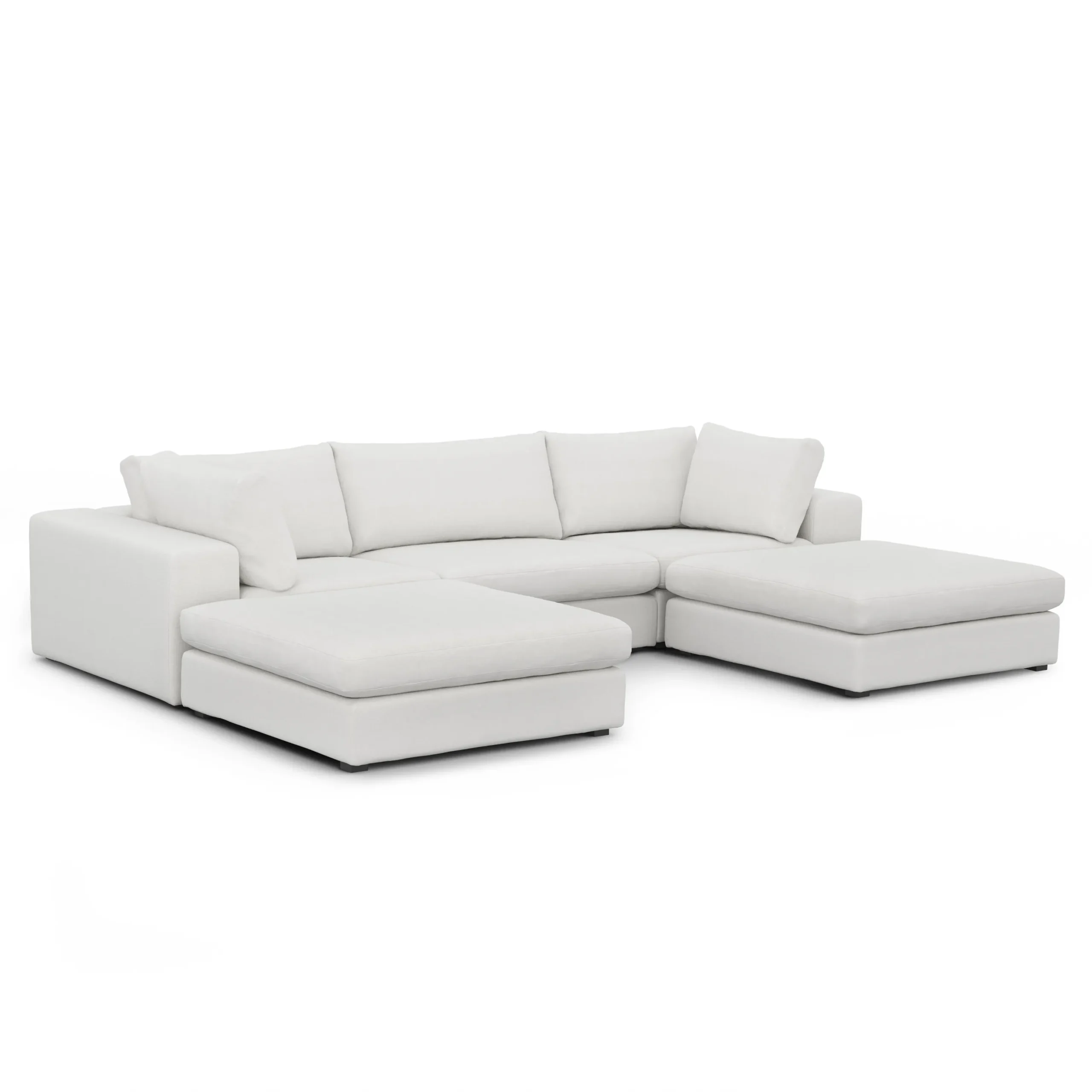 Beta 129.5_ Modular U Sectional - Quartz White - Image 2