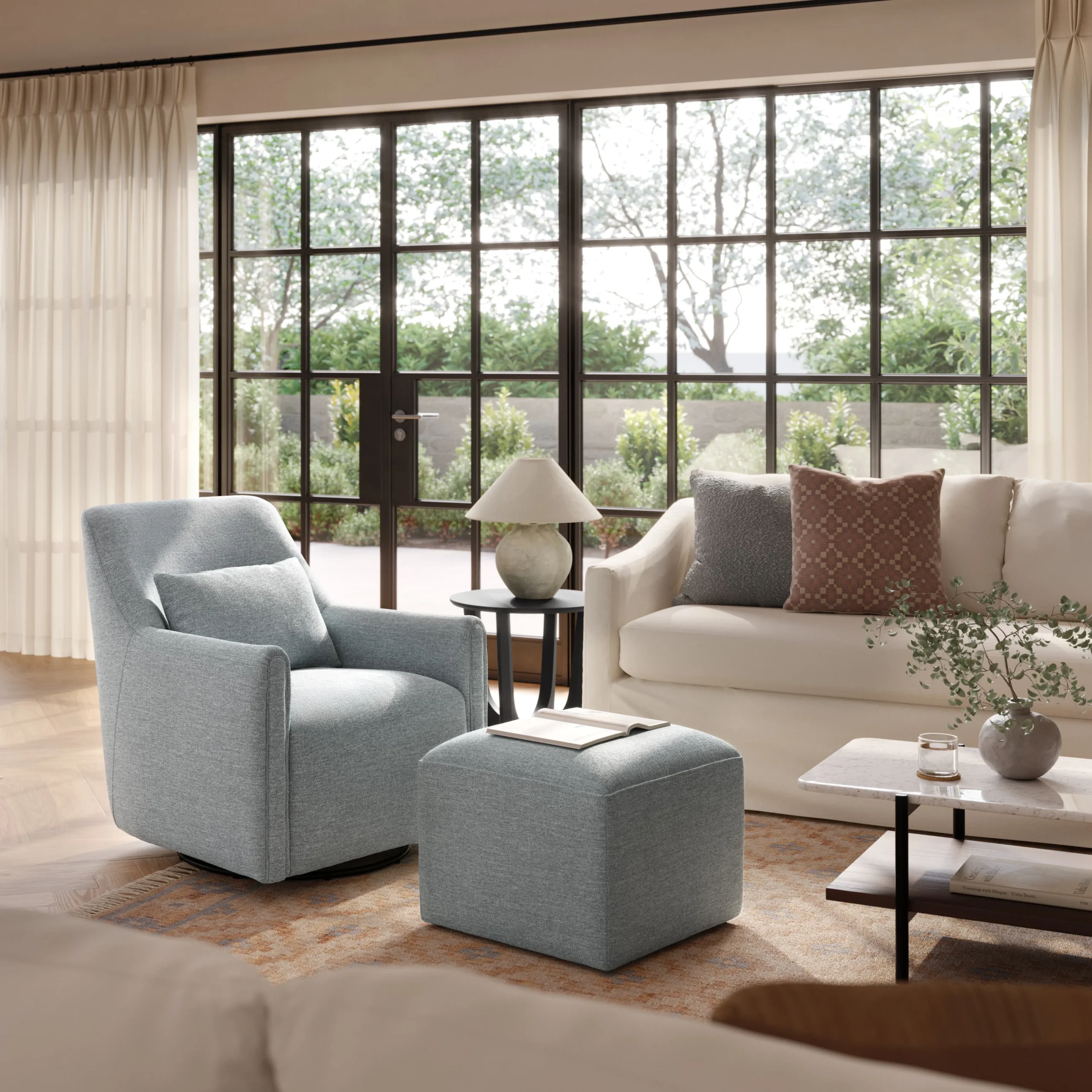 Winslow 29.5_ Swivel Glider Chair - Harbor Gray - Image 3