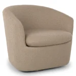 Turoy 32.5_ Swivel Lounge Chair - Lunaria Sandstone Bouclé