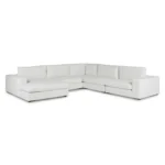 Beta 133.5_ Left Modular Conversational Sectional - Quartz White