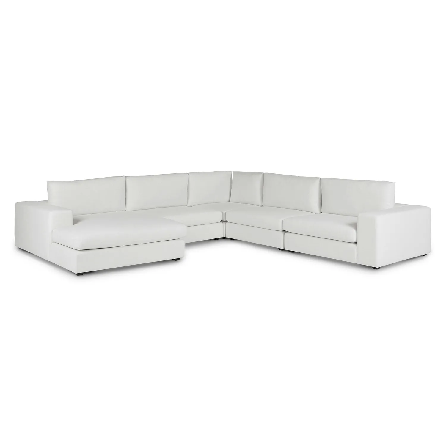 Beta 133.5_ Left Modular Conversational Sectional - Quartz White - Image 2