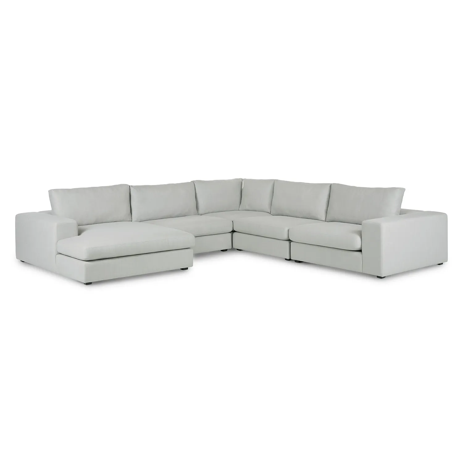 Beta 133.5_ Left Modular Conversational Sectional - Welsh Gray - Image 2