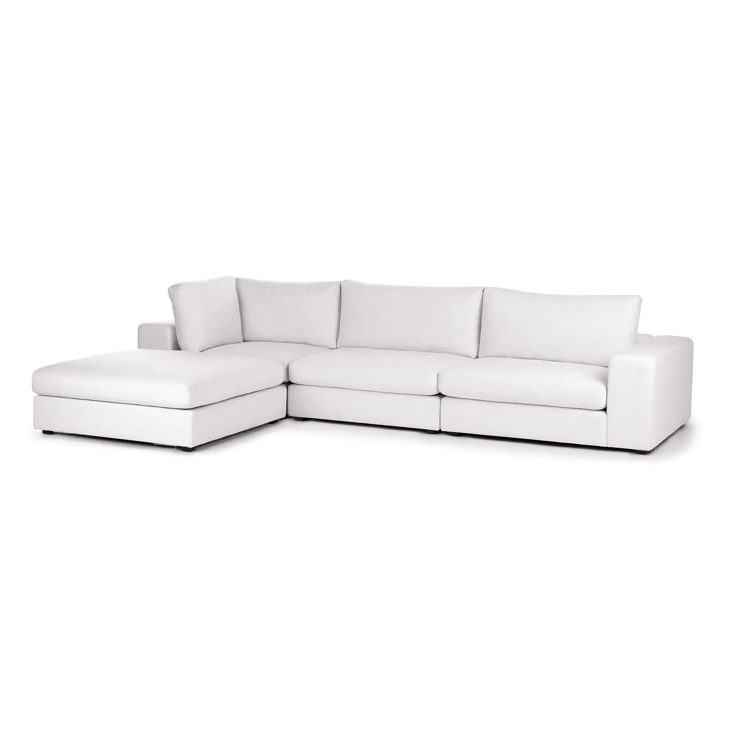 Beta 133.5_ Left Modular Sectional - Quartz White - Image 2