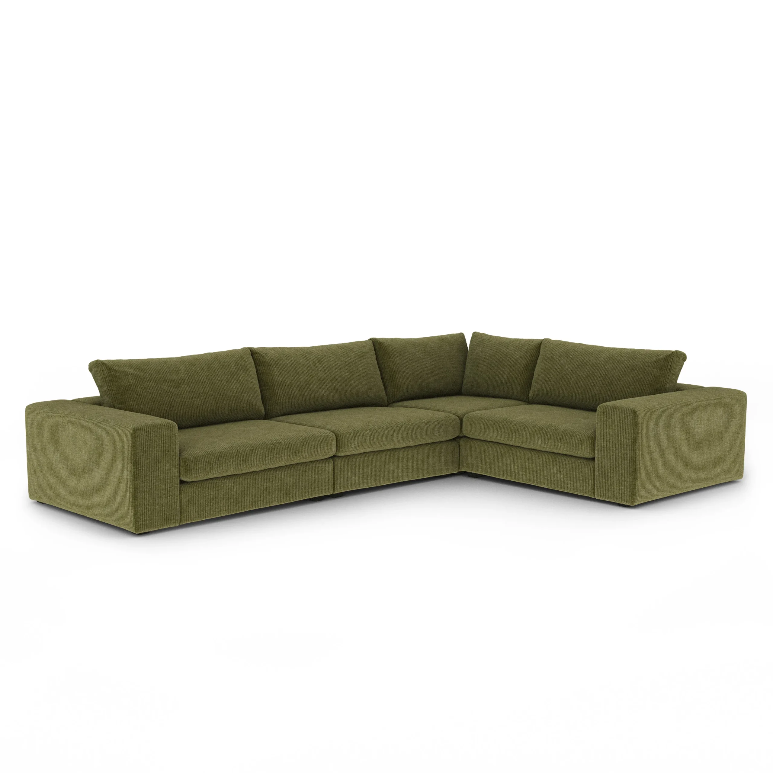 Beta 133.5_ Modular L Sectional - Cypress Green - Image 2