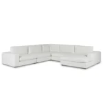 Beta 133.5_ Right Modular Conversational Sectional - Quartz White
