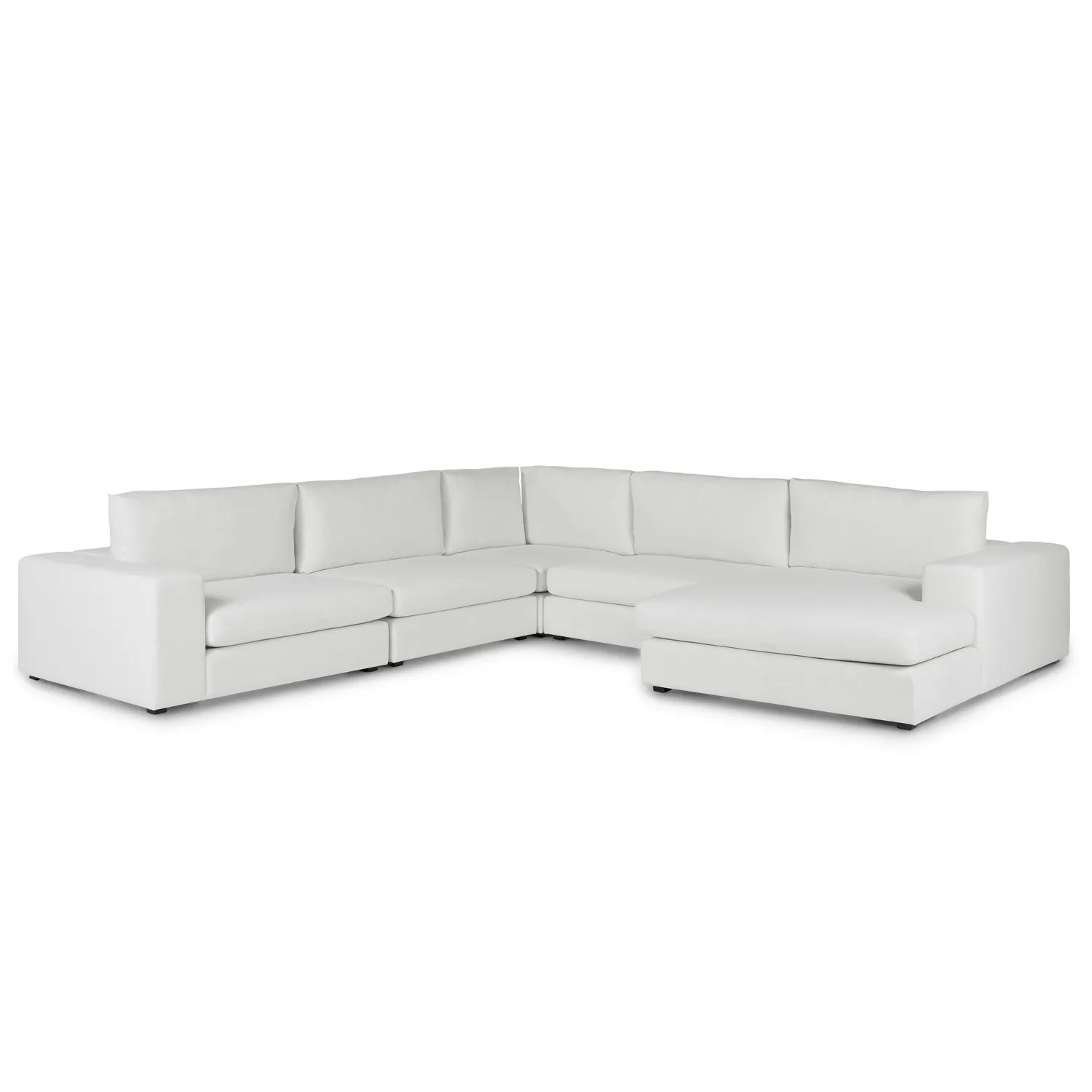 Beta 133.5_ Right Modular Conversational Sectional - Quartz White - Image 2
