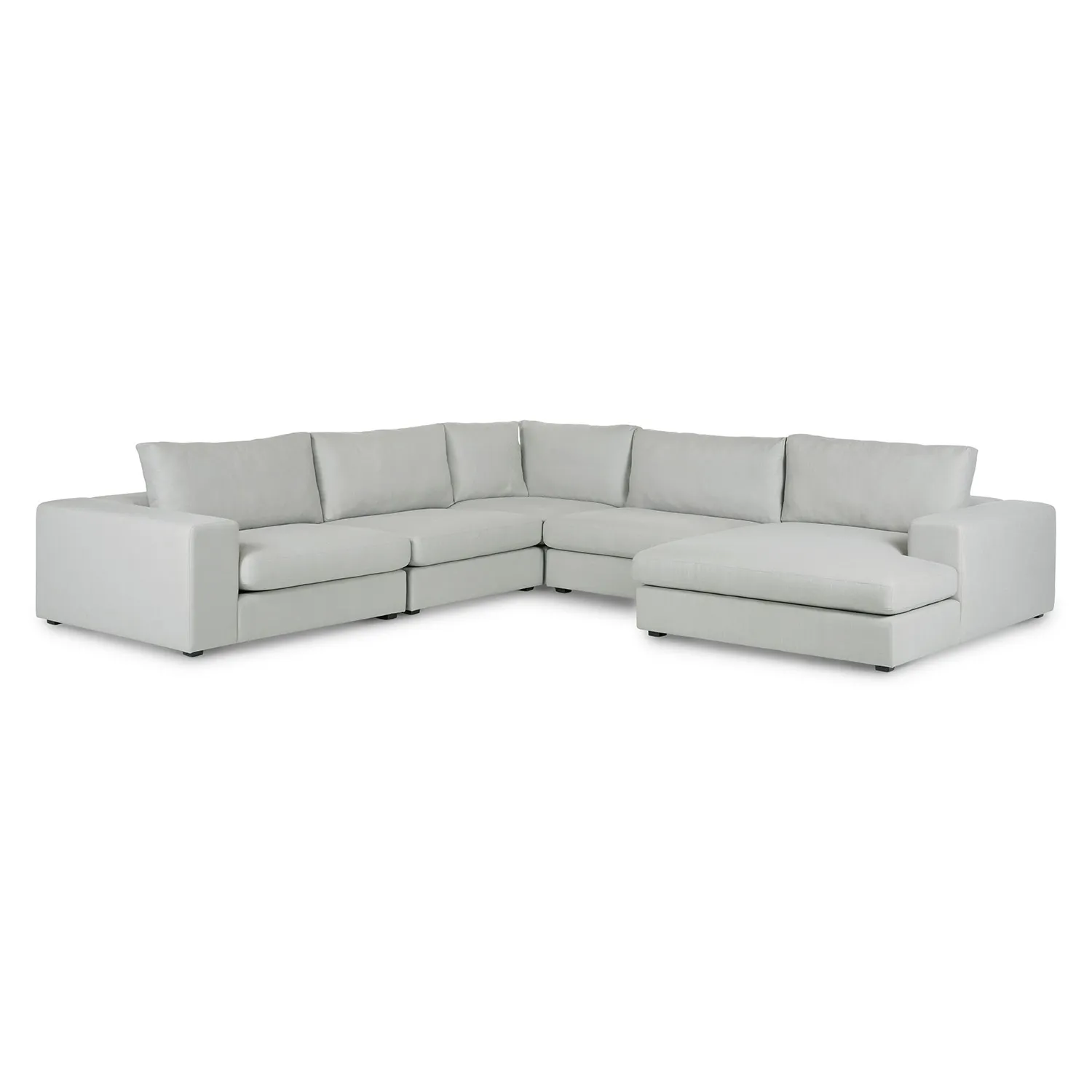 Beta 133.5_ Right Modular Conversational Sectional - Welsh Gray - Image 2