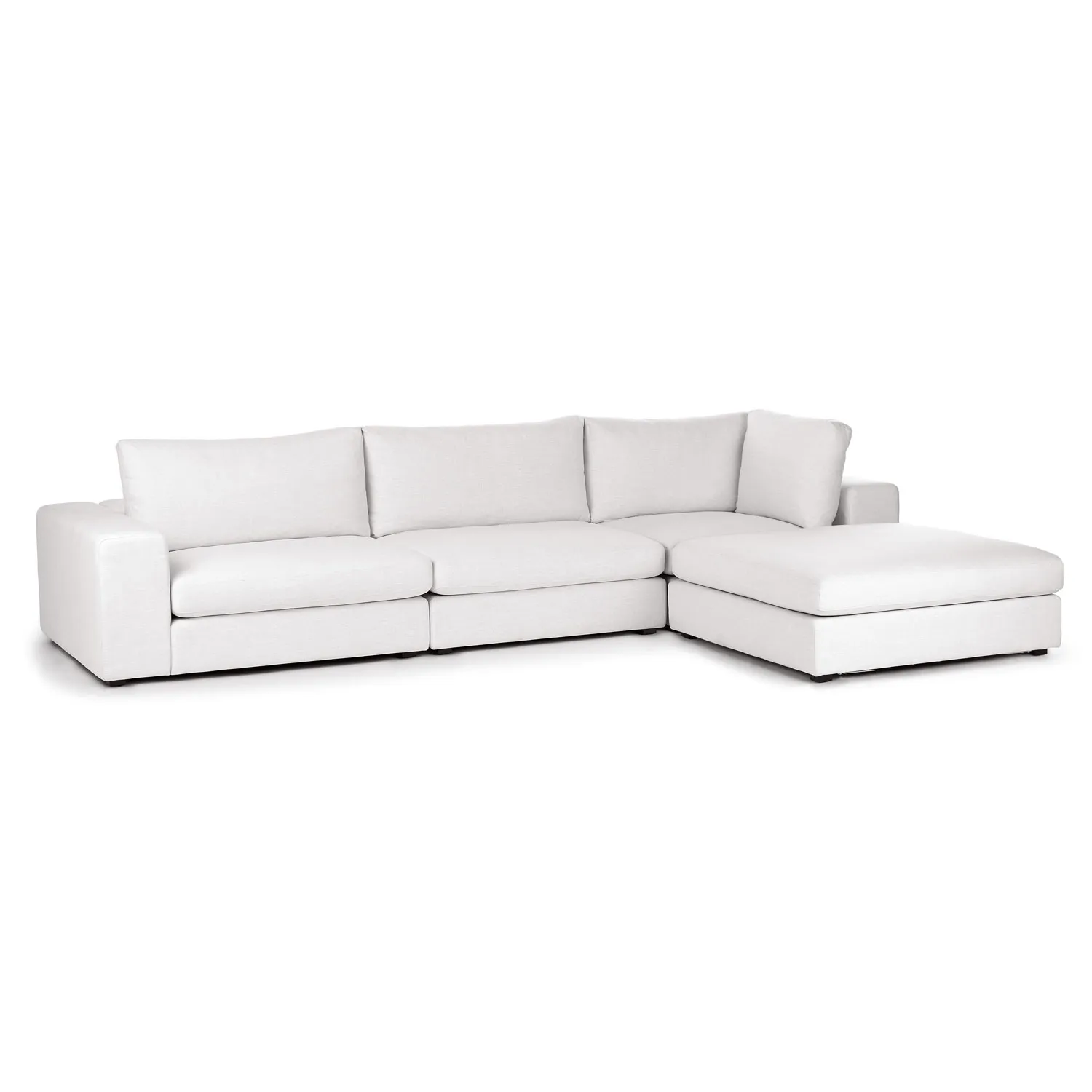 Beta 133.5_ Right Modular Sectional - Quartz White - Image 2