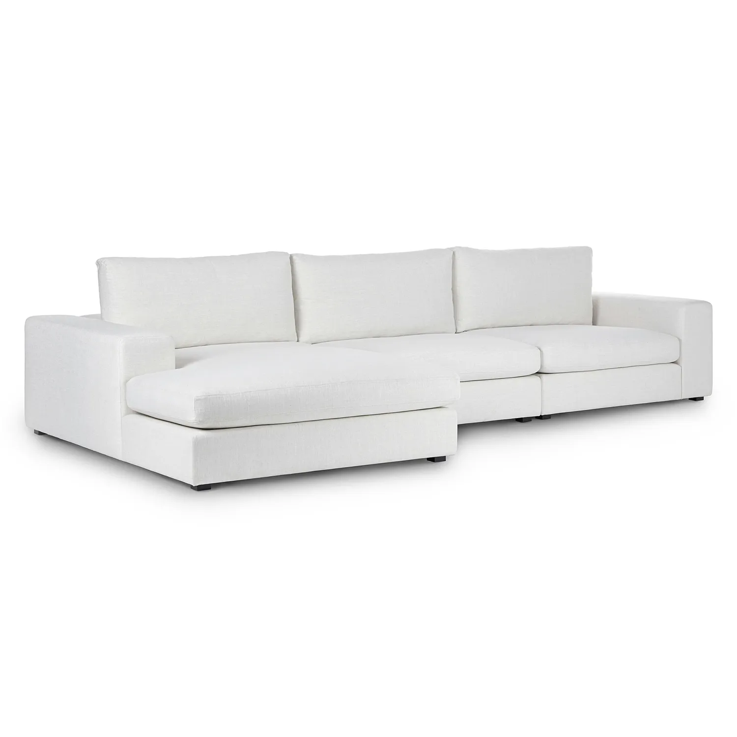 Beta 137.5_ Left Modular Chaise Sectional - Quartz White - Image 2