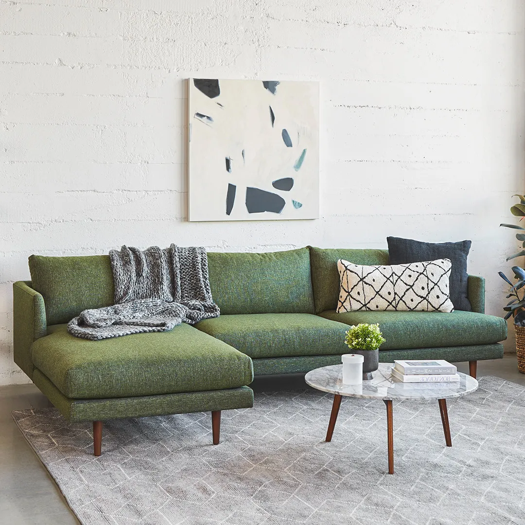 Burrard 112_ Left Sectional - Forest Green - Image 2