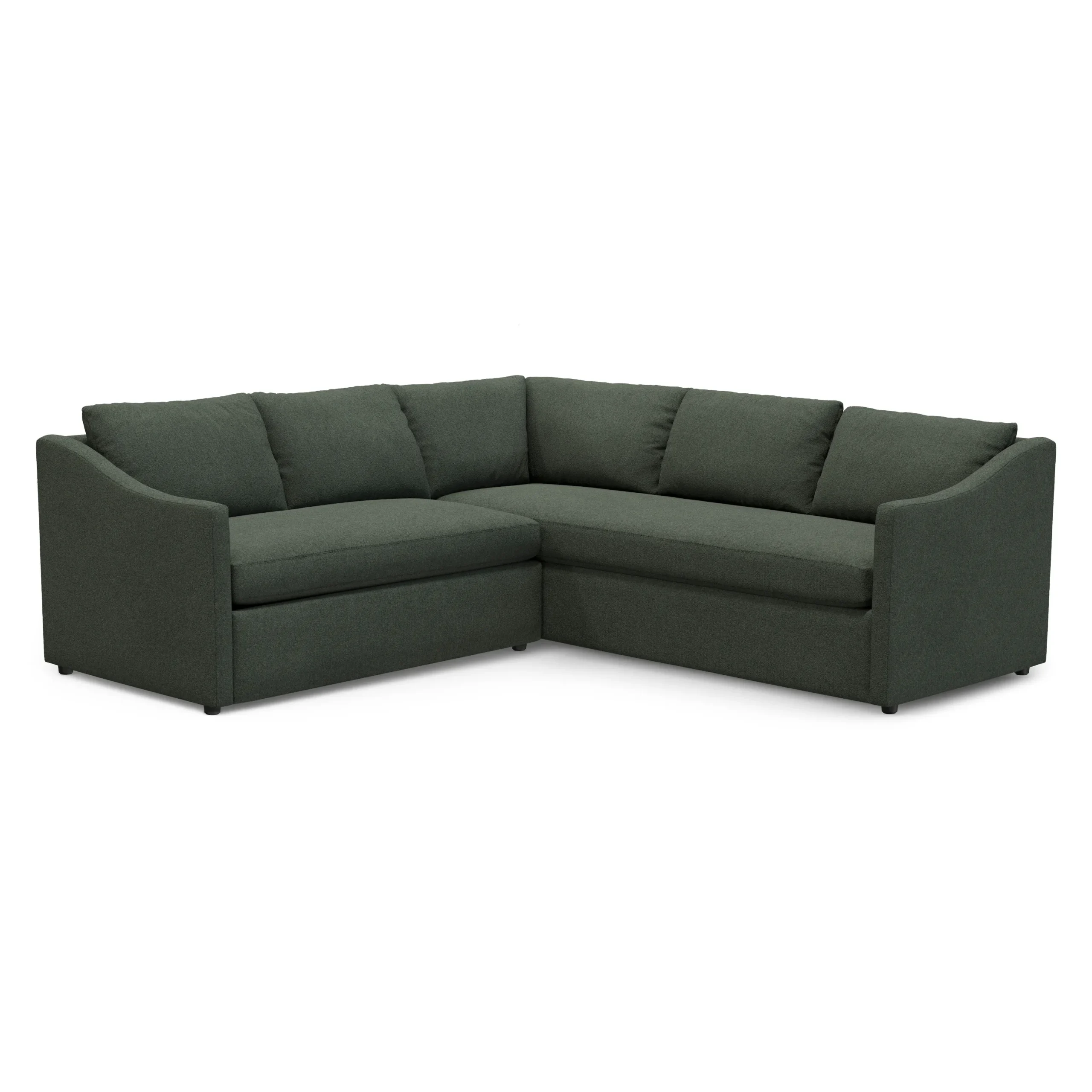 Landry 91_ Corner Sectional - Green Wool Bouclé - Image 2