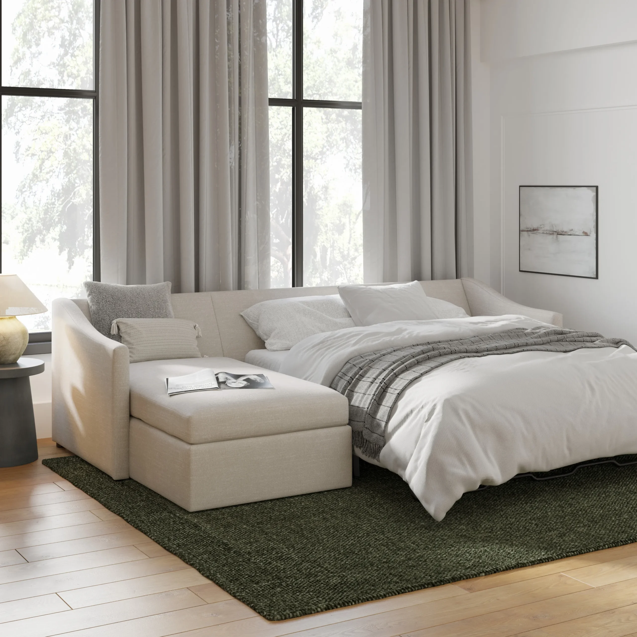 Landry 109_ Left Storage Sleeper Sectional - Napa Dove - Image 2