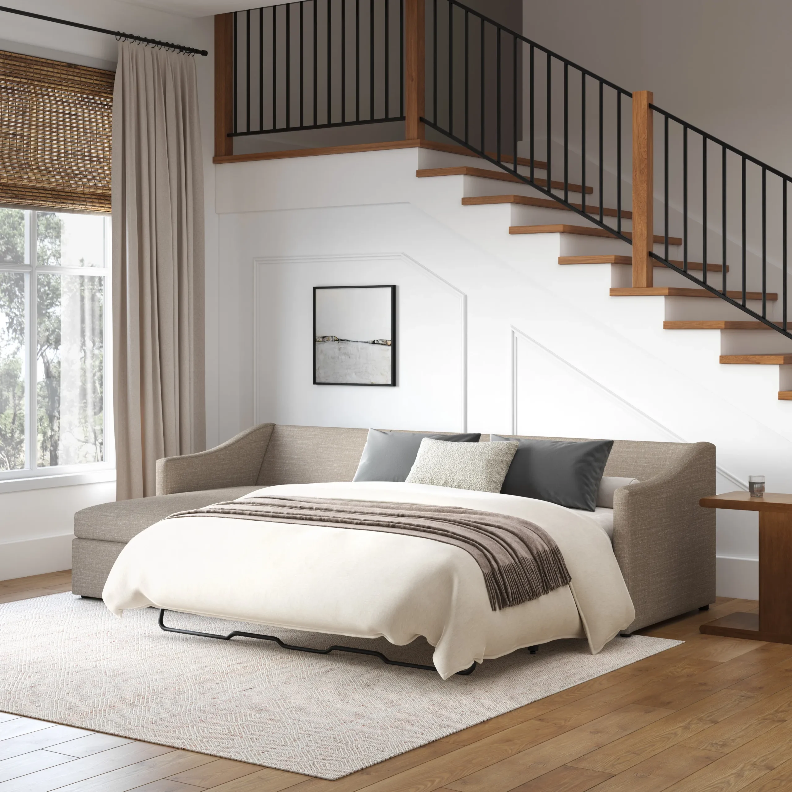 Landry 109_ Left Storage Sleeper Sectional - Napa Taupe - Image 2