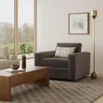 Riley 42_ Grand Velvet Swivel Chair - Hale Warm Gray
