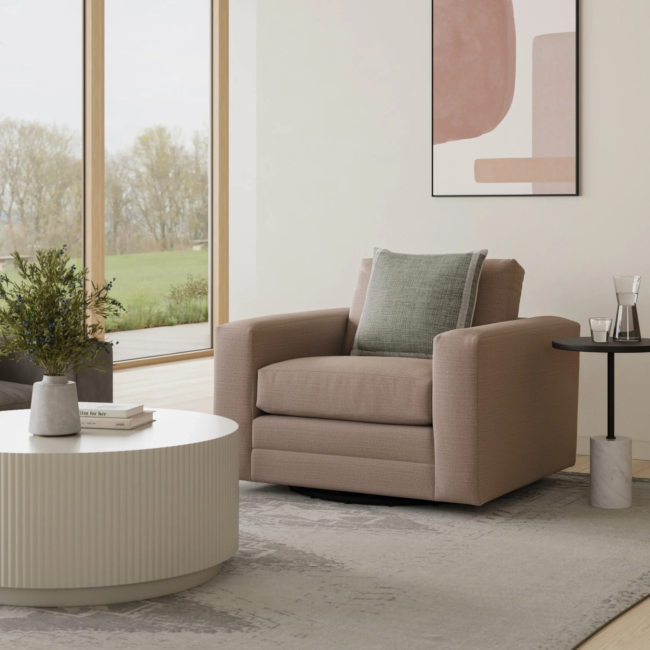 Riley 42_ Grand Swivel Chair - Napa Quartz - Image 5