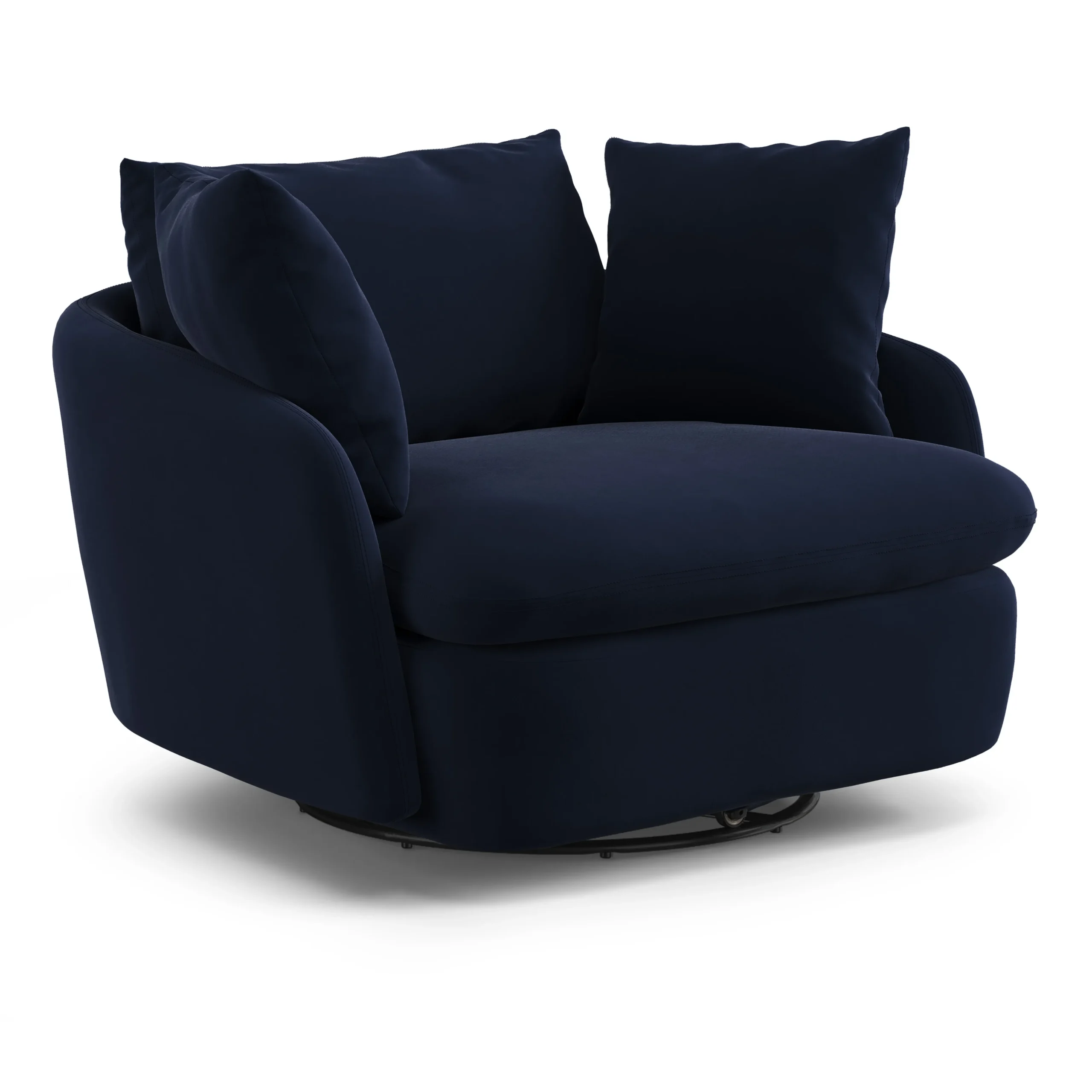 Leigh 47_ Grand Velvet Swivel Lounge Chair - Hale Ink - Image 9